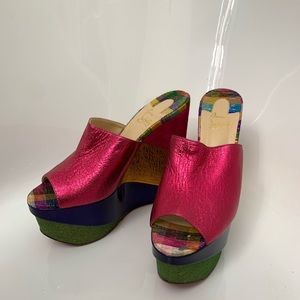 CHRISTIAN LOUBOUTIN COLOR BLOCK HEELS